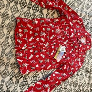 Red Western Print Button-Up Shirt